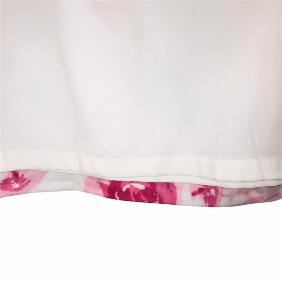 LOFT Pink Roses Cotton Skirt, Size 8 - Picture 5 of 11